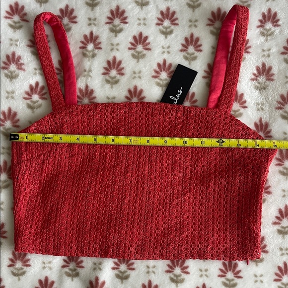 Red Crochet Two-Piece Set - Picture 7 of 9